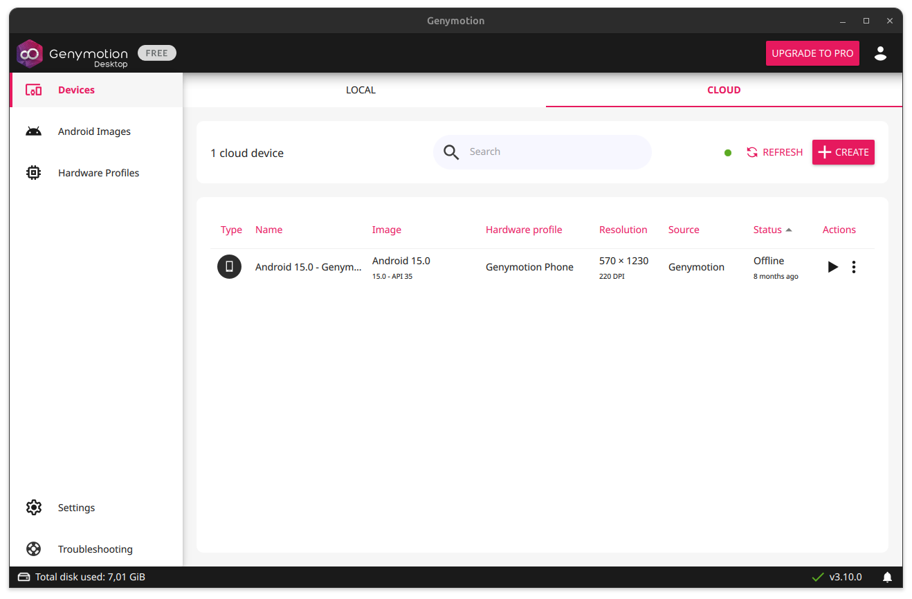 Cloud Devices Dashboard