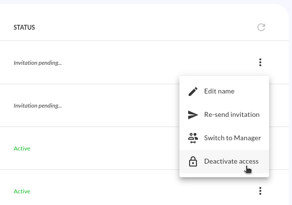Edit user access