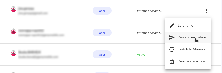 Pending user