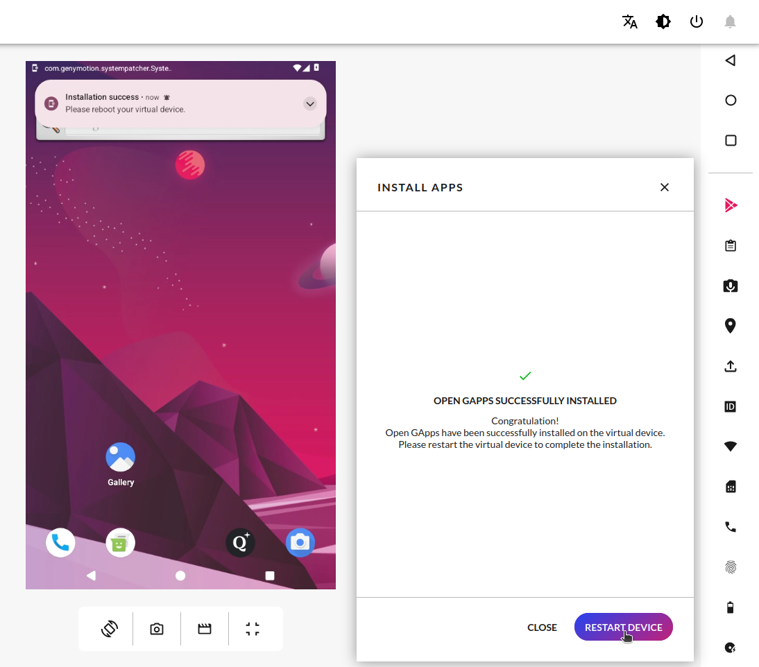 Reboot device prompt