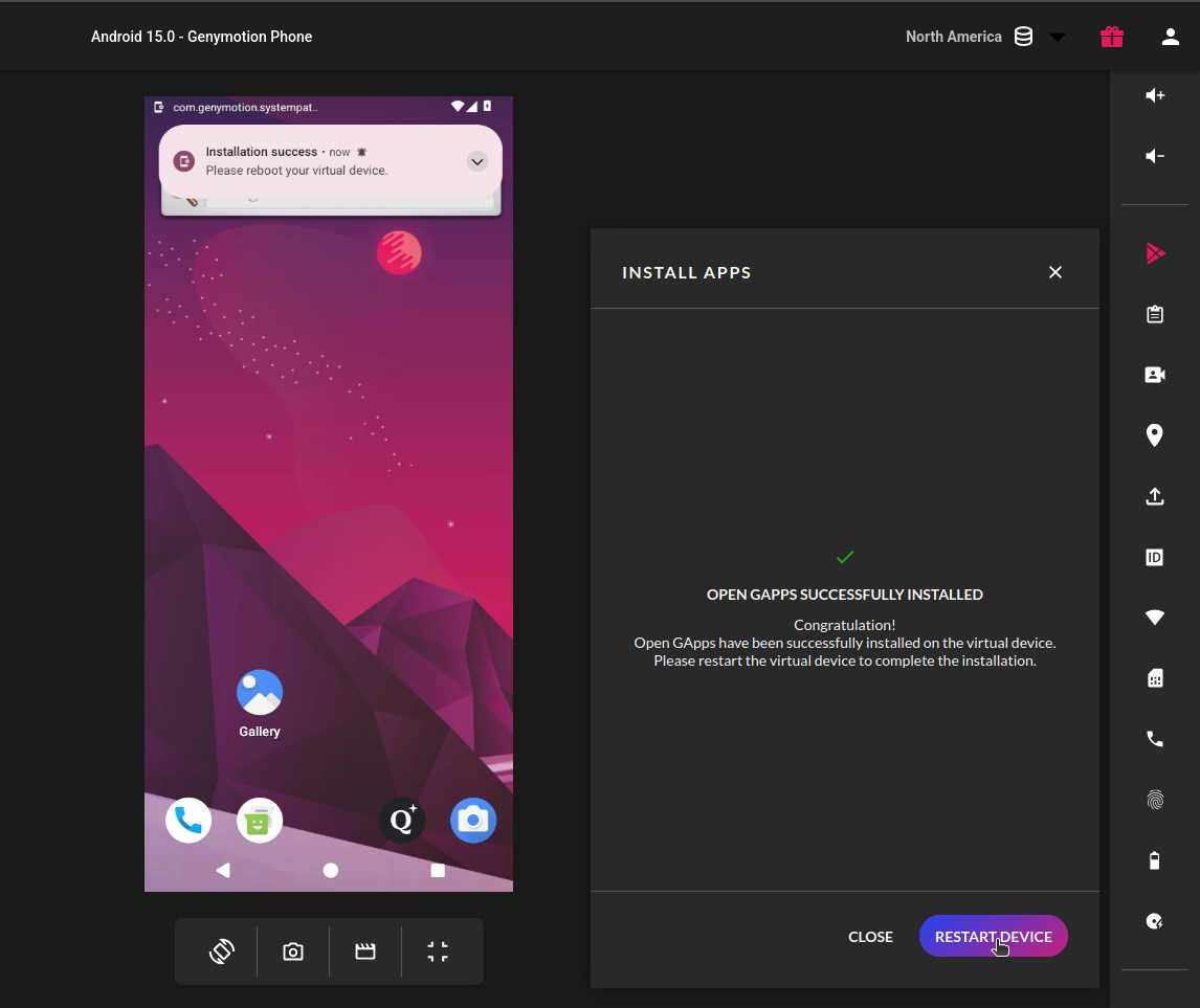 Reboot device prompt